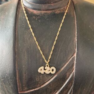 Dolls Kill Gold Necklace with Sparkling Accents